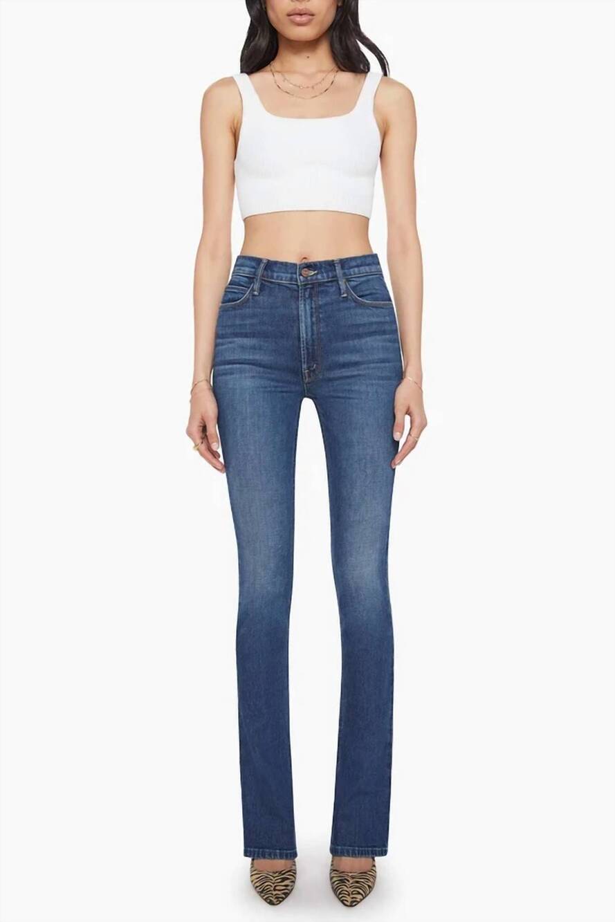 NEW MOTHER high wasted runaway jeans in shine on